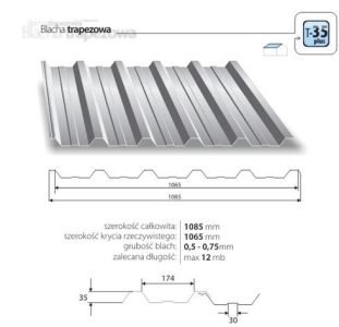 Trapezová krytina T 35 plus v Plechová strešná krytina, Trapezová krytina