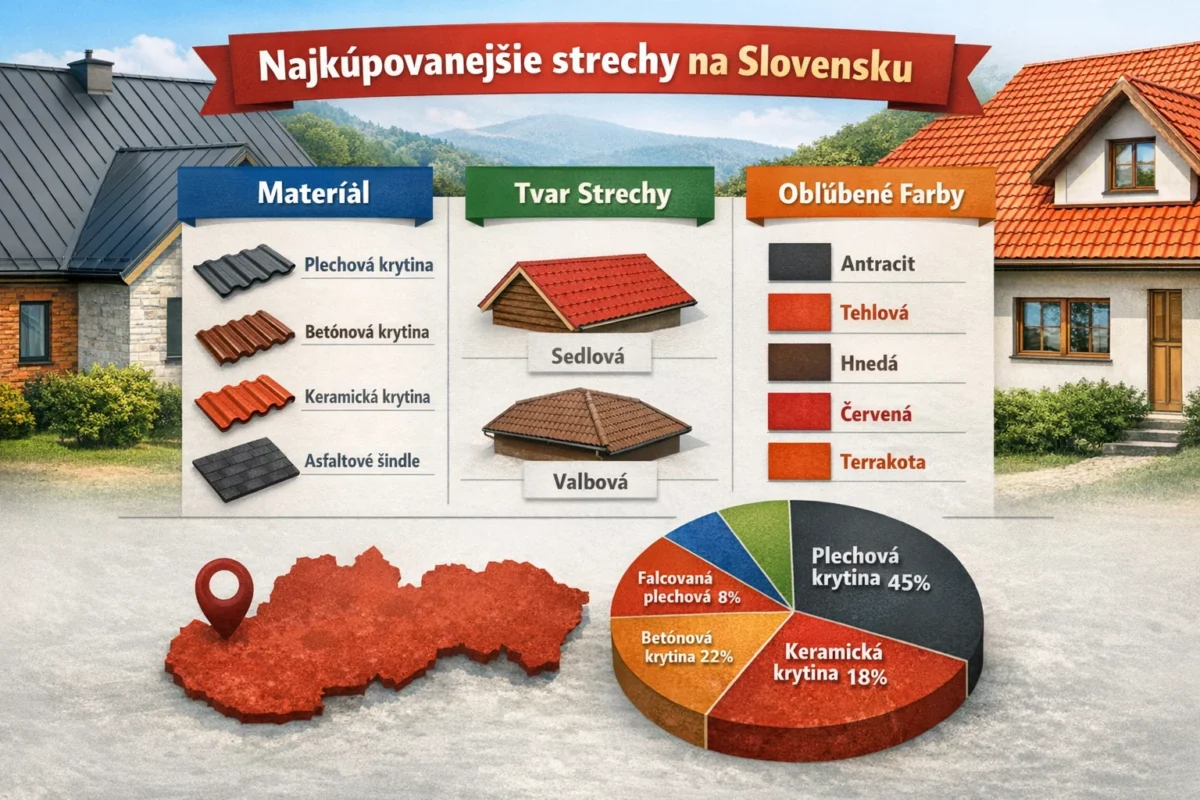 Najkupovanejšie strechy na Slovensku – Materiál | Tvar | Farby
